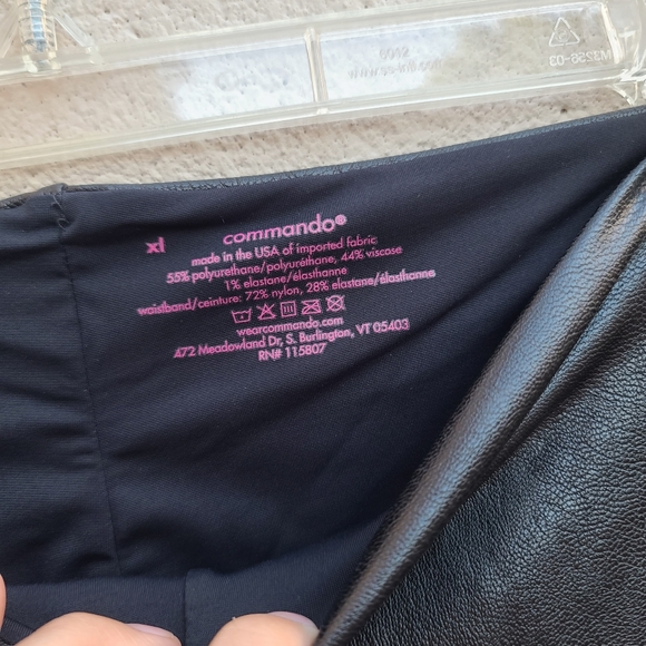 Commando | Faux Leather Perfect Control Leggings in Black Size XL - Picture 3 of 7